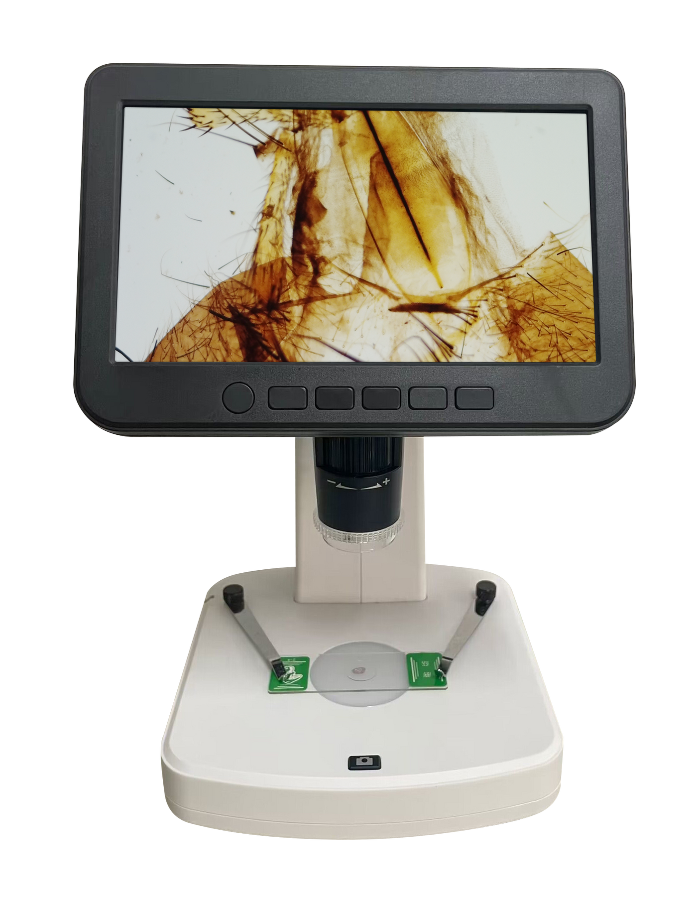 Vividia HM-078 HDMI/LCD/TV/USB 7-inch Screen Standalone Tabletop 500X Portable Digital Microscope with Measurement DVR and Polarizer