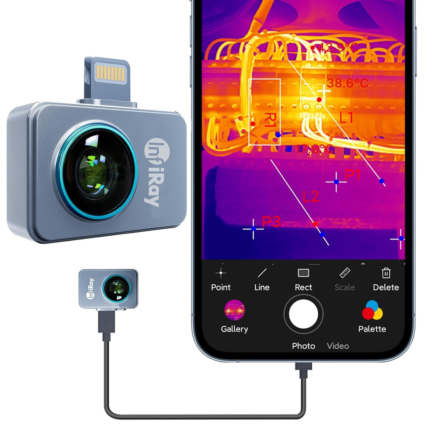 P2 Pro Lightweight Thermal Camera for Mobile Devices iPhone iPad Android