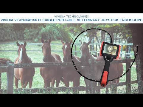 Vividia VE-8150 Portable Veterinary Flexible Joystick Articulating Video Endoscope Videoscope Borescope Inspection Camera with Replaceable 8mm x 1.5m Long Polyethene Probe