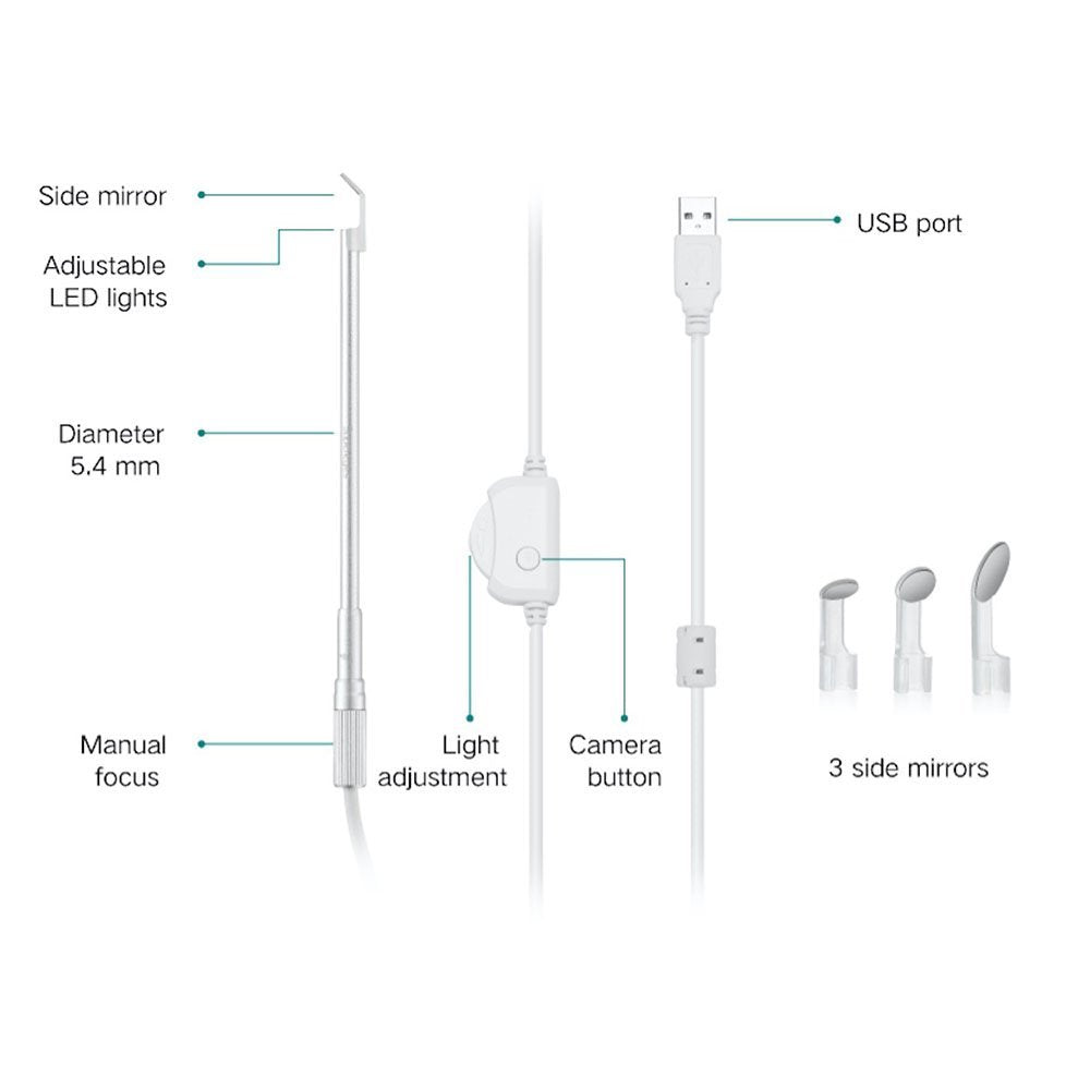 Vividia PM-54 Handheld USB Digital Microscope Borescope Endoscope with 5.4mm Diameter