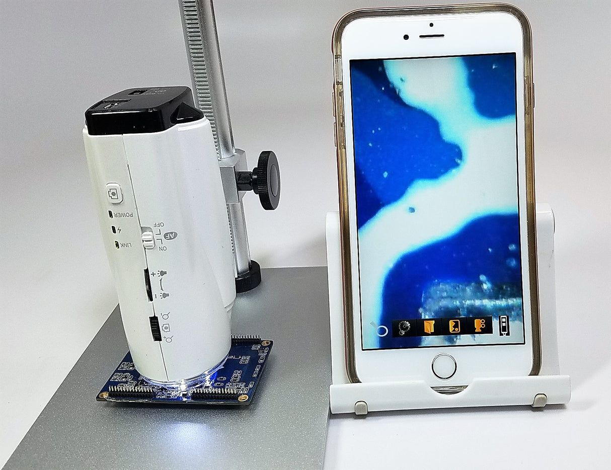 Vividia UM505 Digital USB/WiFi Dual Autofocus Microscope for iOS, Android, Windows, and Mac with Metal Stand