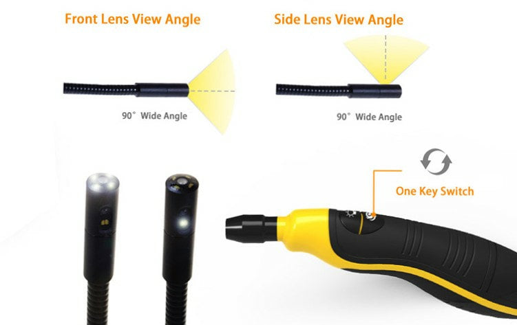 Vividia BD-9090 Dual Camera Borescope with 9mm Diameter 90cm Long Probe and 3.5" LCD Monitor