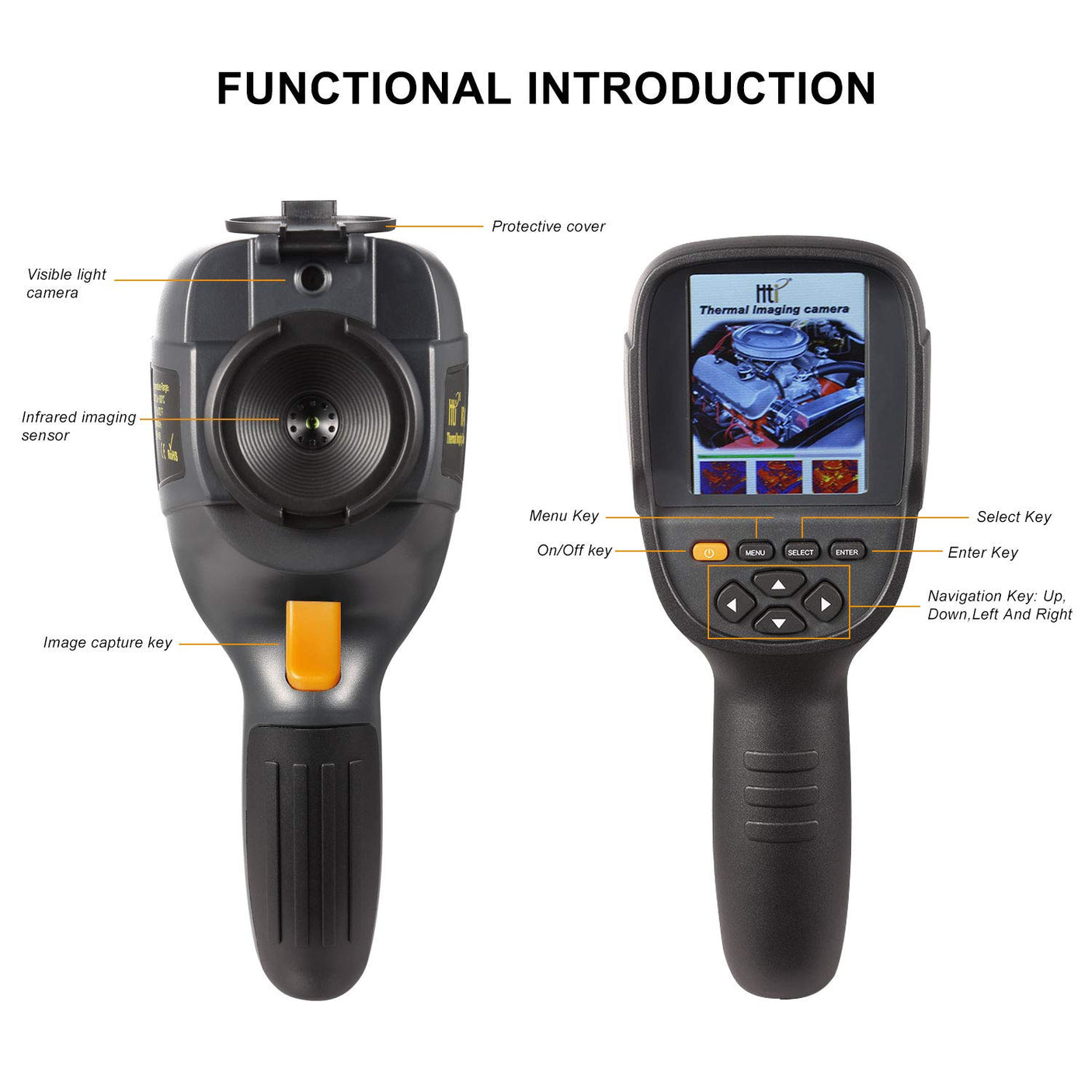 Vividia HT-19 IR Infrared Thermal Imaging Camera Resolution 320x240 with 3.2" Color Display Screen Temperature Range -4~572°F