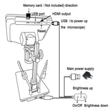 Vividia HM-407 HM-410 HDMI/LCD/USB Digital Manual Focus Microscope with 7" or 10" LCD Screen 4MP Resolution 270x Magnification