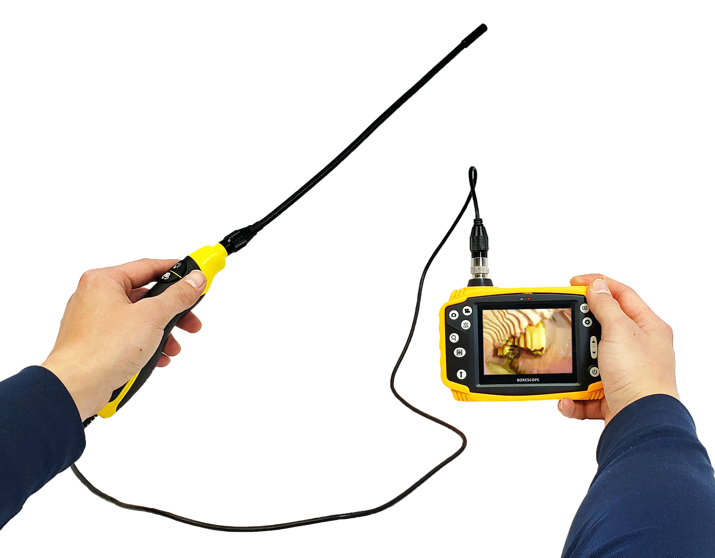 Vividia BD-9030 Dual Camera Borescope with 9mm Probe 30cm Long and 3.5" LCD Monitor for Professional Inspection and Horse Dental Examination