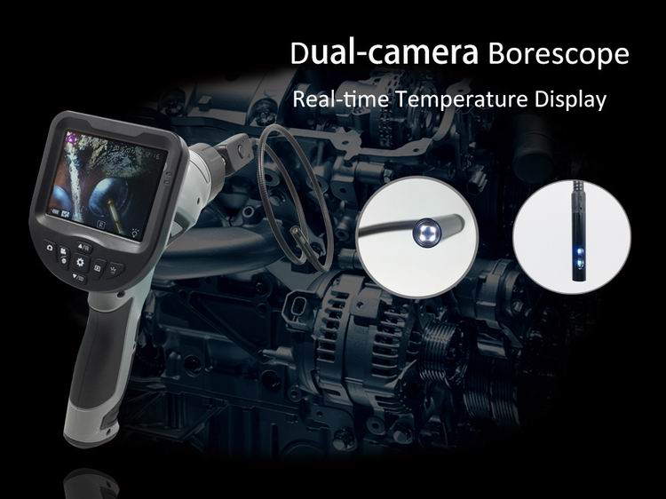 Vividia BD-8530 Dual Camera Borescope with 8.5mm Diameter 30cm Long Probe  and 3.5" LCD Wireless Monitor