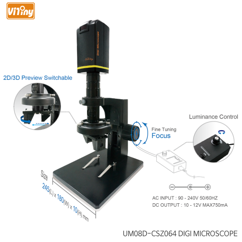 ViTiny UM08D-CSZ064 Tabletop Digital HDMI Autofocus Continuous Zoom Microscope