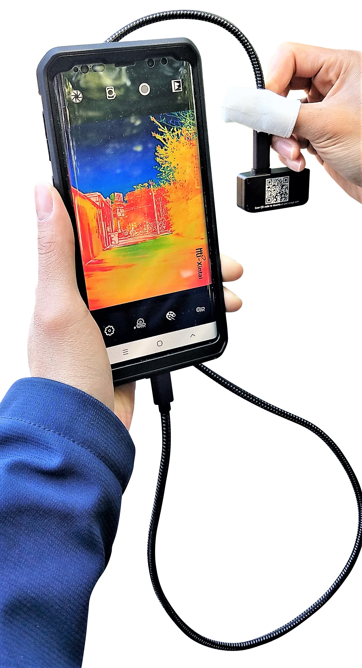 Vividia HTi HT-301 Manual Focus Thermal Imaging Camera for Android Phone and Tablet with IR Resolution 384x288