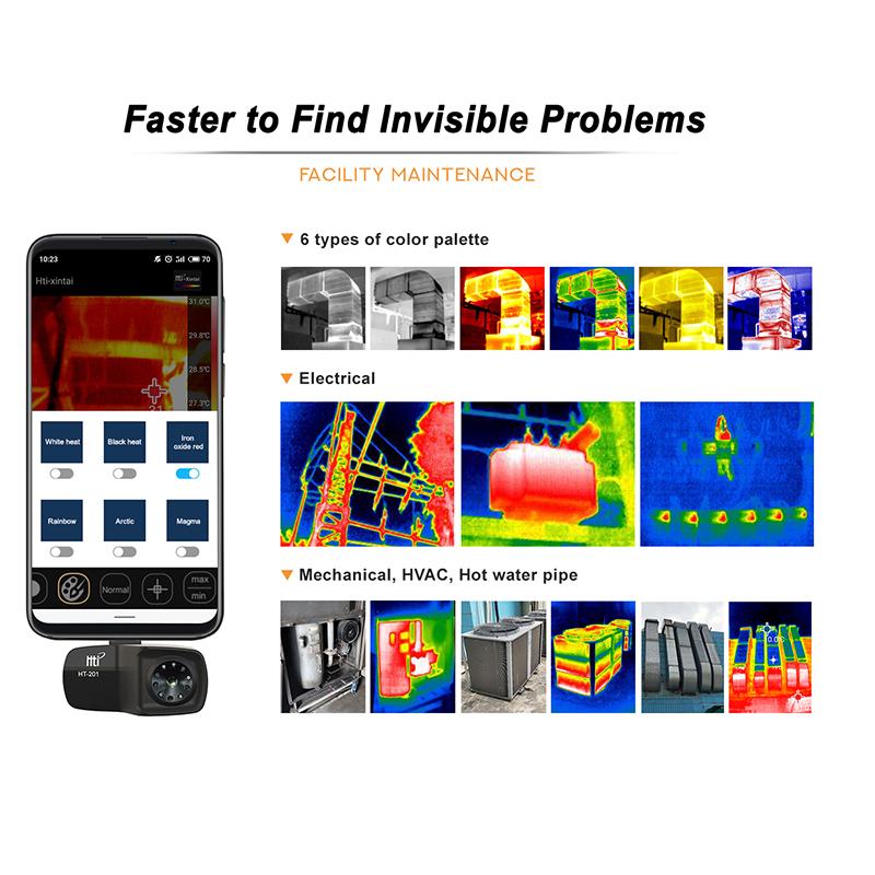 Vividia HTi HT-201 Thermal Imaging Camera for Android Phone and Tablet with IR Resolution 320x240