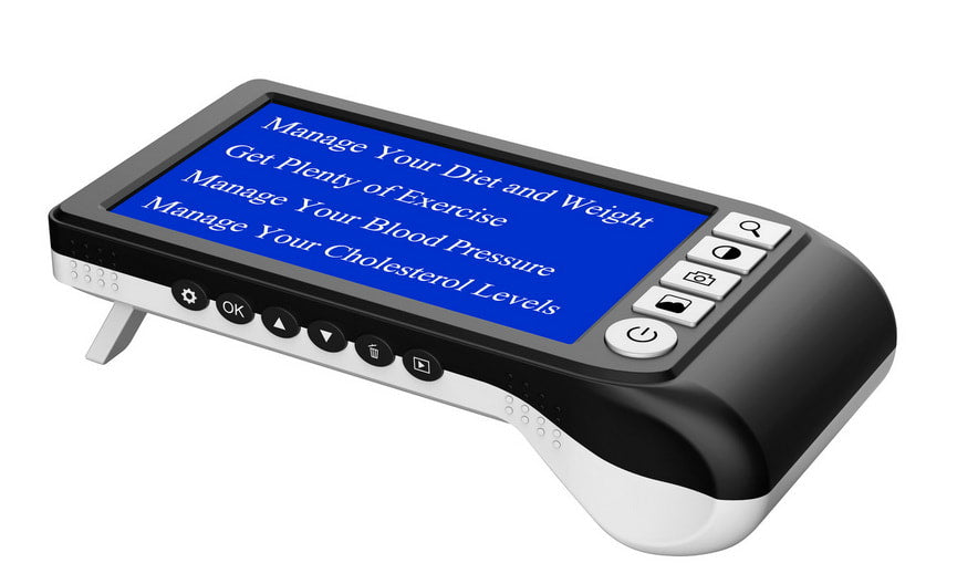 ViSee LVM-570 Portable Video Magnifier Reading Aide for Low Vision with 5 Inch Monitor and 7 Color Modes and Dual Cameras