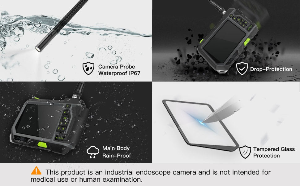 Vividia T-3910 Mini 3.9mm Photo & Video Recordable Semi-Rigid Inspection Camera Borescope Endoscope with 5" LCD IPS Monitor