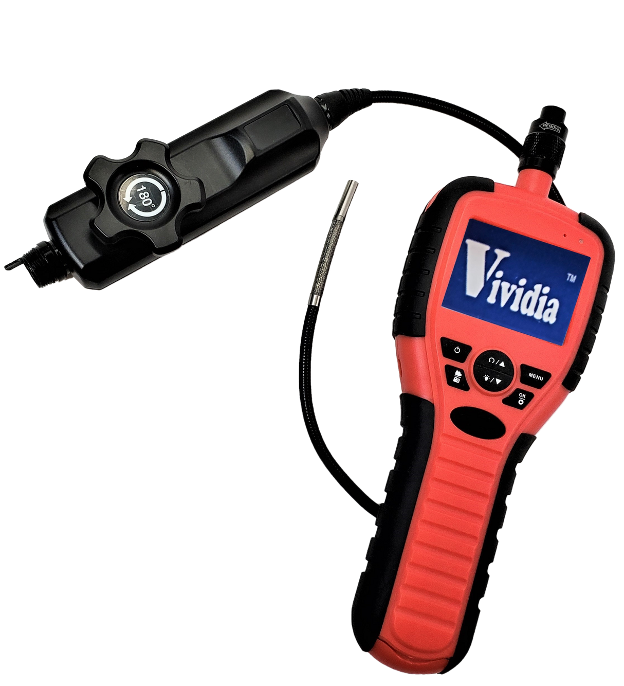 Vividia VA-150 Two-Way Articulating Borescope Videoscope Inspection Camera with 6.0mm Diameter 80cm Long Probe and 2.7" LCD Monitor 640x480 Resolution