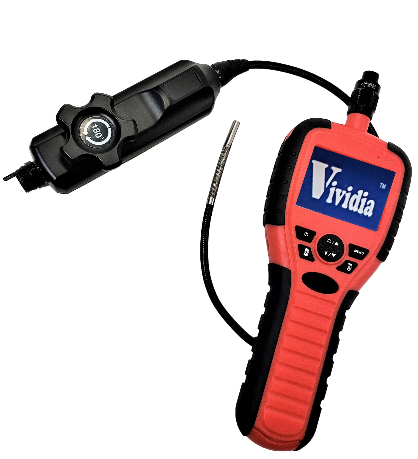 Vividia VA-150 Two-Way Articulating Borescope Videoscope Inspection Camera with 6.0mm Diameter 80cm Long Probe and 2.7" LCD Monitor 640x480 Resolution