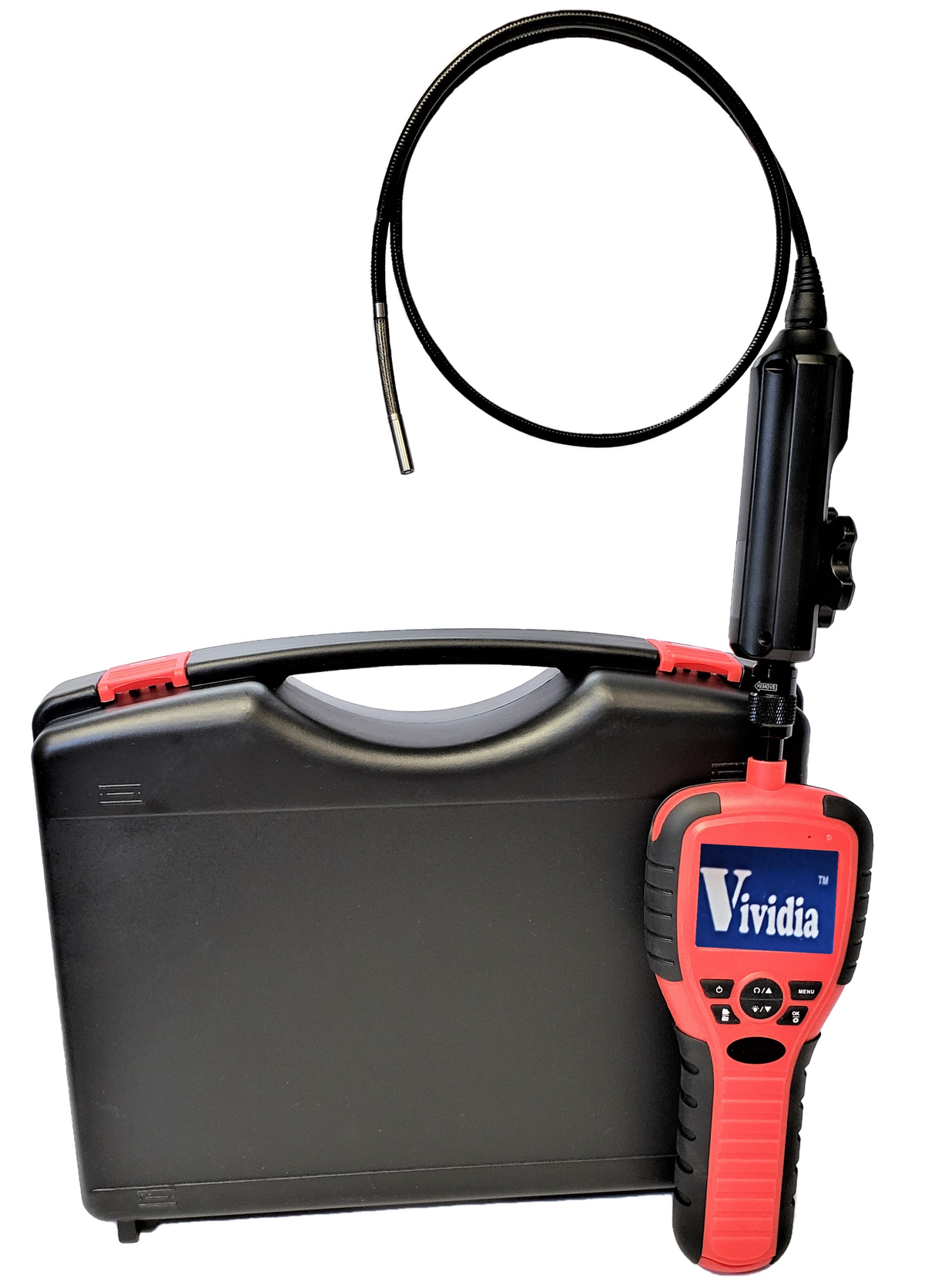 Vividia VA-150 Two-Way Articulating Borescope Videoscope Inspection Camera with 6.0mm Diameter 80cm Long Probe and 2.7" LCD Monitor 640x480 Resolution