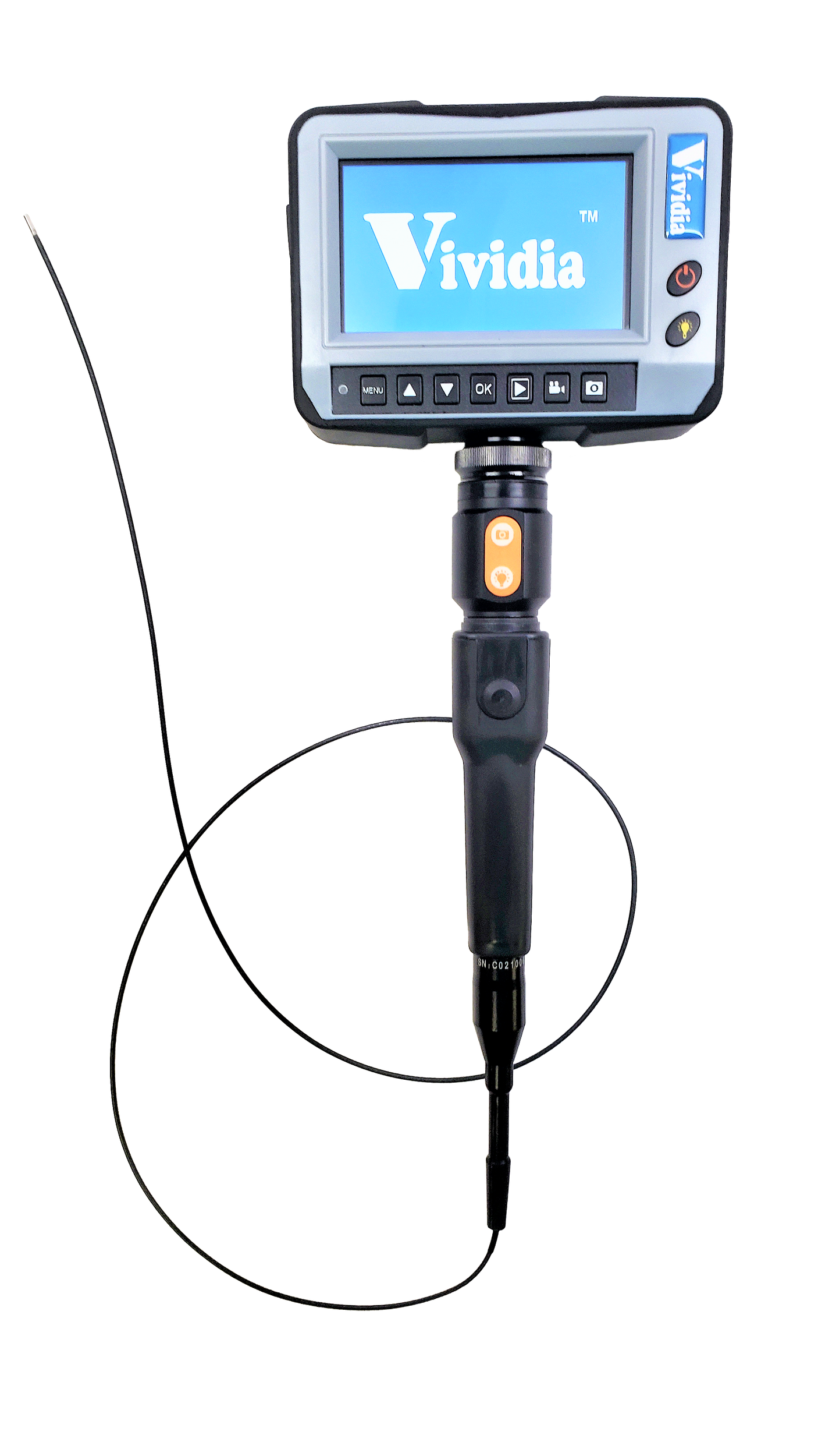 Vividia FC-2011 Flexible 2mm Diameter 1.1 Meter Long Borescope Endoscope Videoscope Inspection Camera with 4.5" LCD Monitor