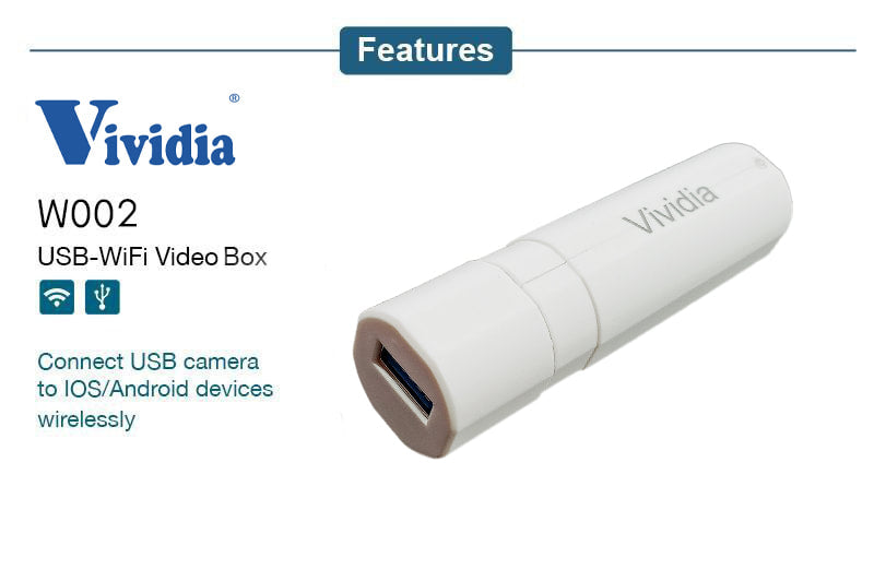 Vividia  W02 WiFi AirBox USB to WiFi Converter for iOS with Rechargeable Battery for USB Digital Borescopes and Microscopes