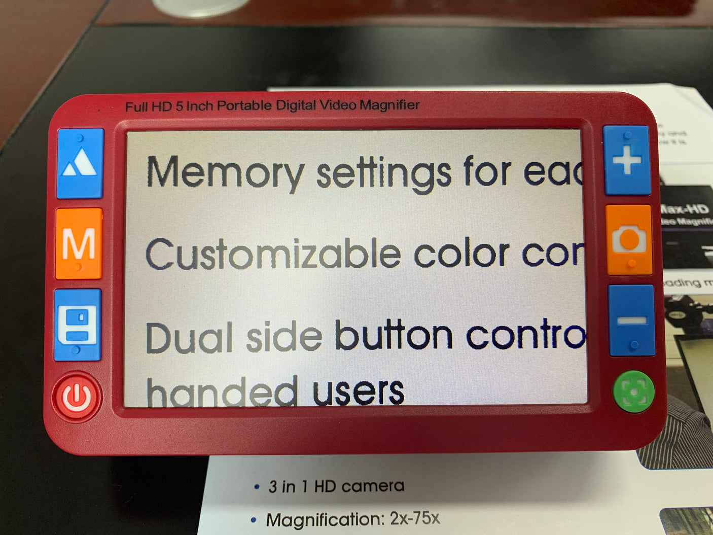 ViSee LVM-580plus Portable Handheld 5" LCD Autofocus Video Magnifier for Low Vision with Dual 8MP Cameras, 26 Color Modes, Voice Control and Audio and Vibration Prompt