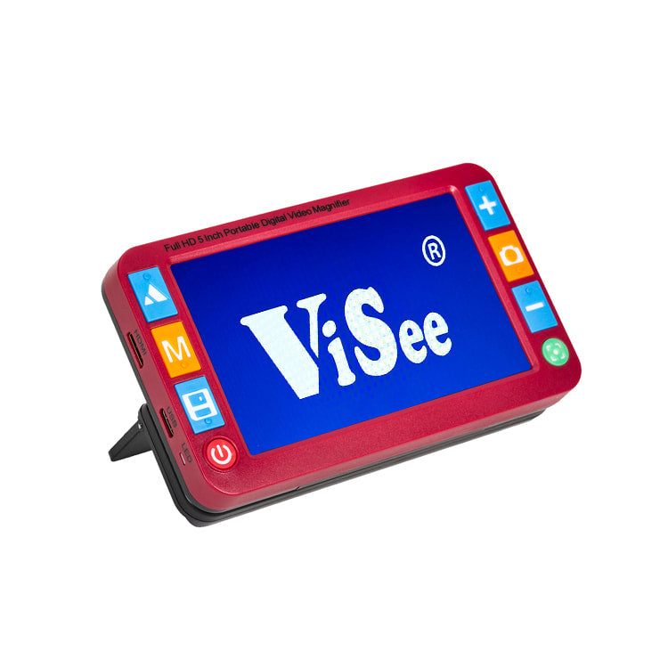 ViSee LVM-580plus Portable Handheld 5" LCD Autofocus Video Magnifier for Low Vision with Dual 8MP Cameras, 26 Color Modes, Voice Control and Audio and Vibration Prompt