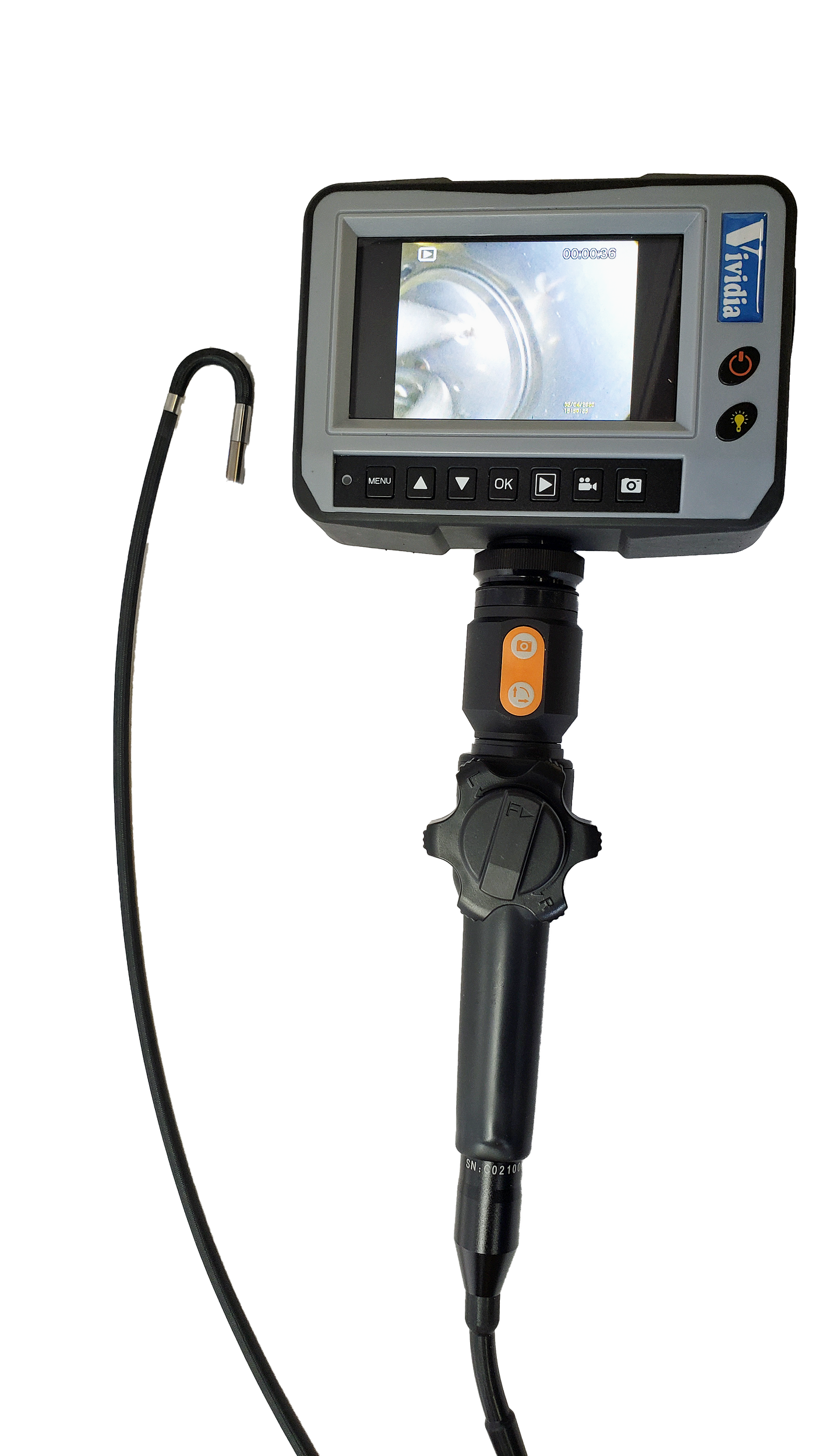 Vividia BD-2-6015 6mm Flexible 2-Way Articulating Dual Camera Monitor Borescope