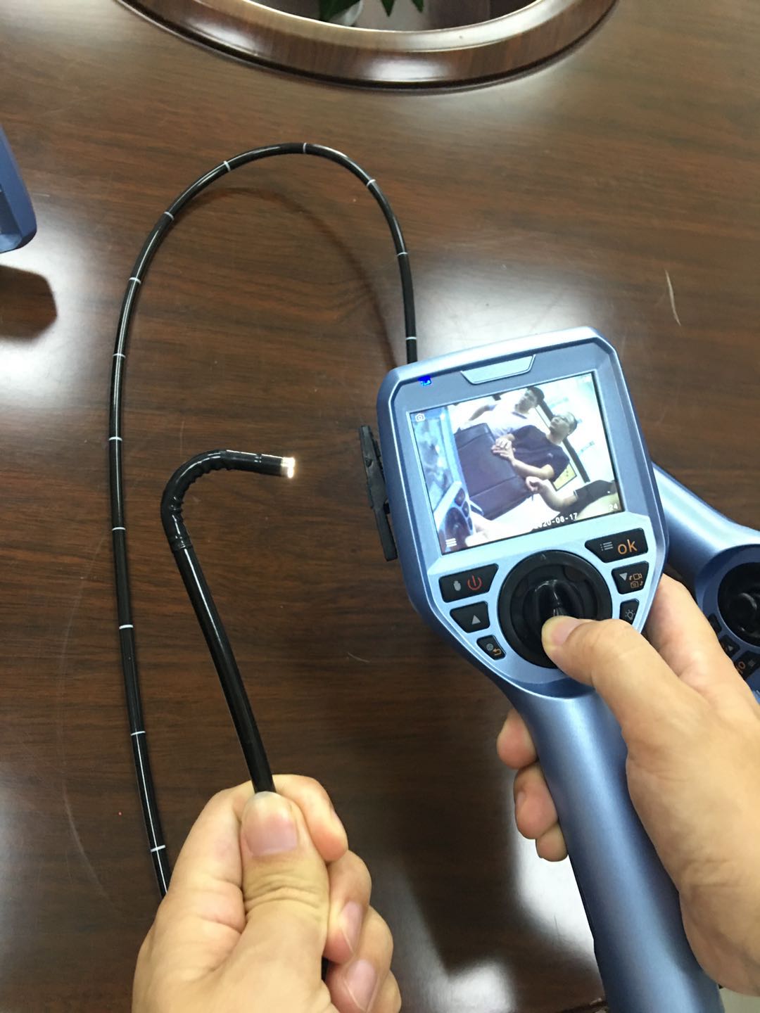 Vividia VE-6130 Portable Veterinary Flexible Joystick Articulating Video Endoscope Videoscope Borescope Inspection Camera with Replaceable 6mm x 1.3m Long Polyethene Probe