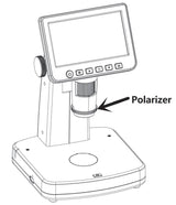 Vividia LM-058 Stand-Alone Tabletop 5-inch LCD Digital Microscope with 500x Magnification and 12MP Resolution with Built-In Polarizer