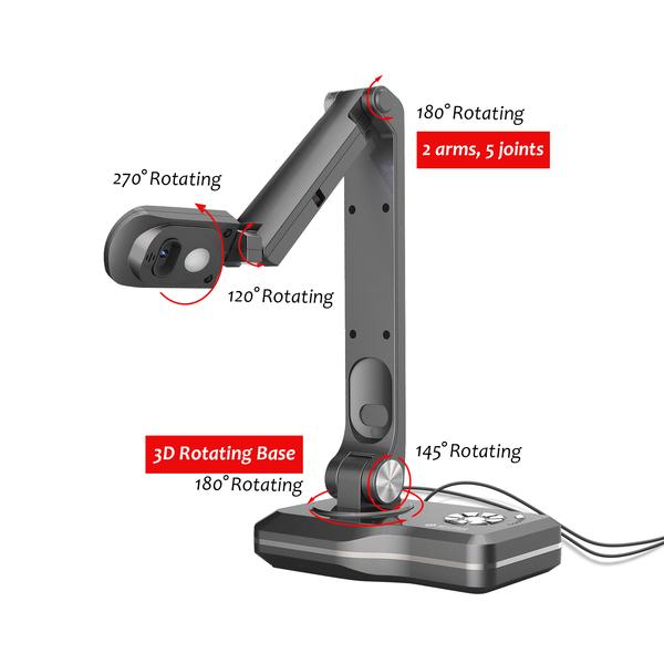 Vividia Joyusing V500 Desktop 8MP HDMI/USB/VGA Document Camera Visualizer  for TV Monitor Windows Mac Chromebook