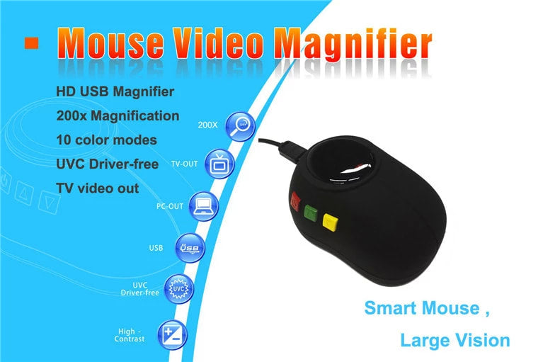 ViSee VM-102 USB/Video Electronic Digital TV and PC Mouse Video Magnifier for Low Vision: Visual/Reading Aide