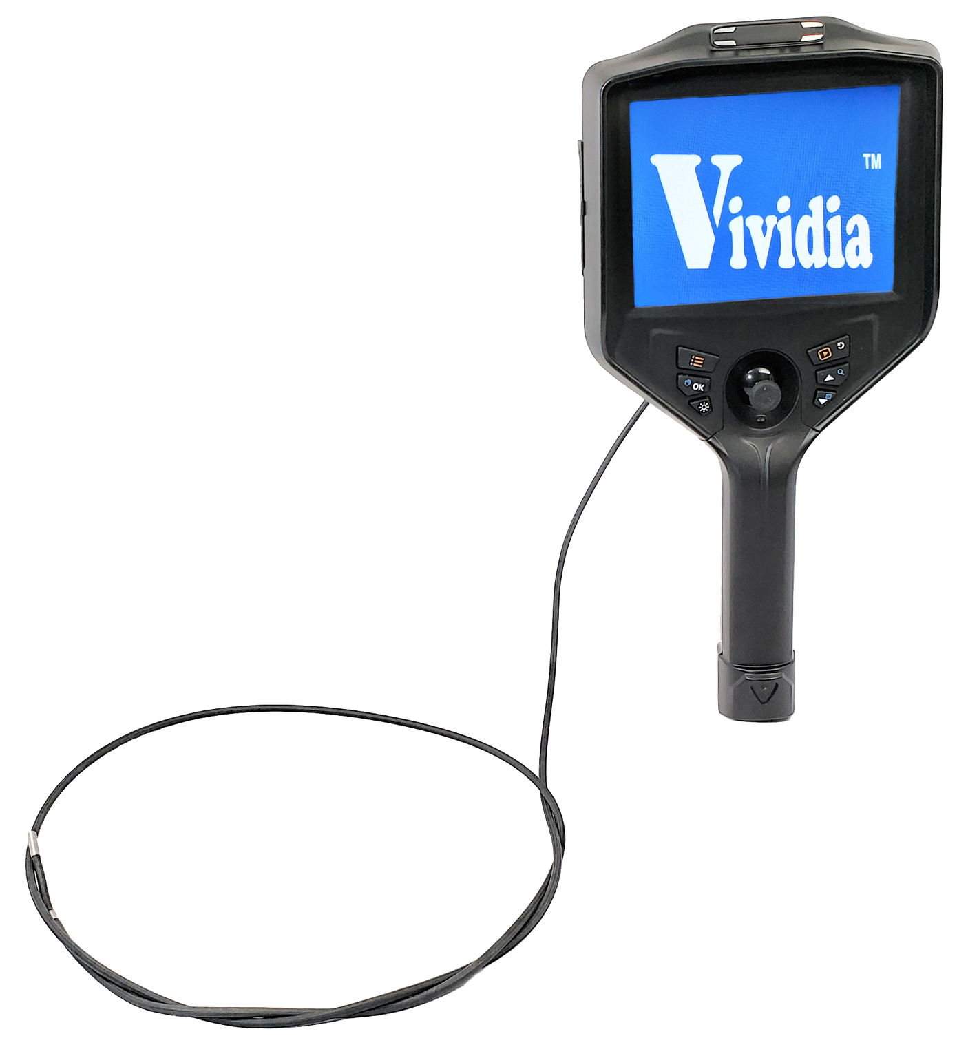 Vividia T5-38 Industrial Joystick 360 Articulating Videoscope Borescope with Detachable 3.8mm Diameter Insertion Probe Camera and 5" IPS Monitor