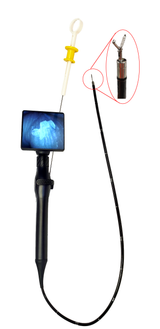 Vividia Y-3860 Veterinary Handheld Portable Video Endoscope with 2-Way Articulation 3.8mm Diameter Probe 600mm Long Insertion Tube 1.2mm Working Channel and 4 Inch Touch Screen Monitor