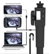 Vividia VA-880 Flexible USB Two-Way Articulating Digital Inspection Camera Borescope Videoscope with 8.5mm (0.33") Diameter 1m Long for PC Phone Laptop