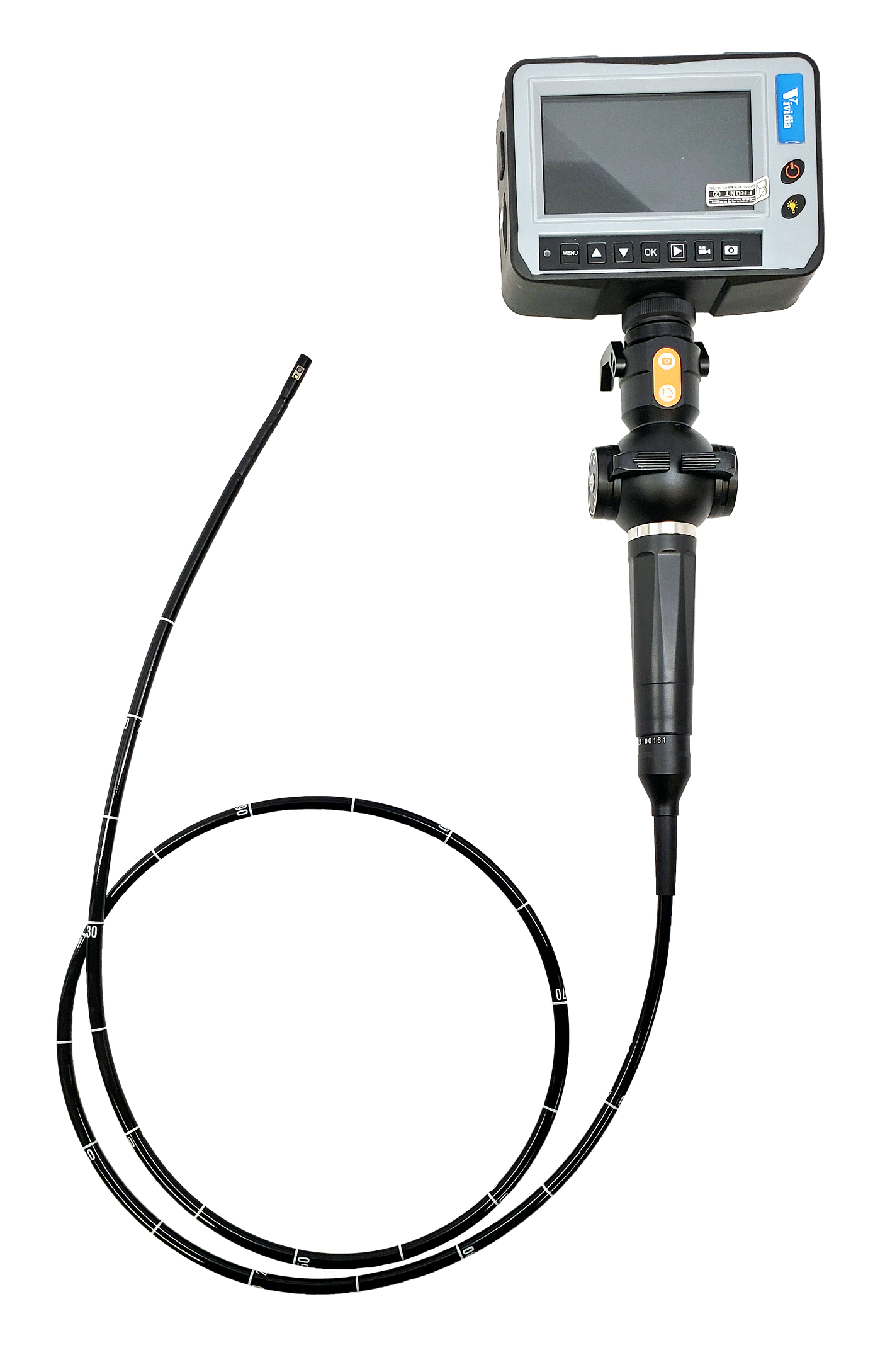 Vividia VE-4-D6915 Portable Veterinary Flexible 4-Way Articulating Video Endoscope Videoscope Borescope Inspection Camera with Replaceable Dual-Camera  6.9mm x 1.5m Long Polyethylene Probe