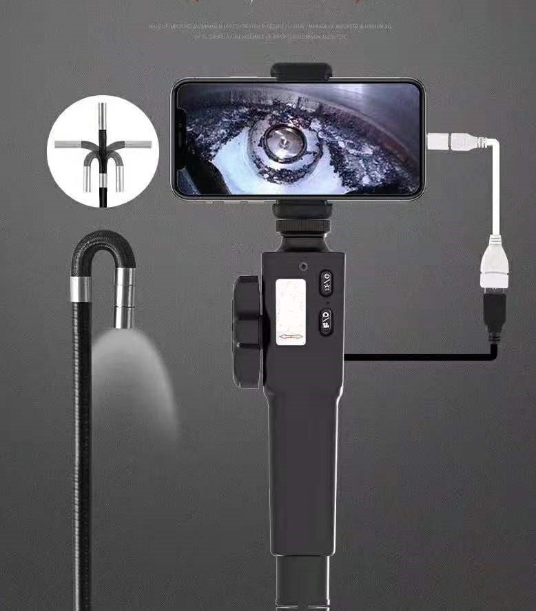 Vividia VA-455i Flexible Two-Way Articulating Digital Inspection Camera Borescope Videoscope with 5.5mm (0.217") Diameter 1m Long for iPhone iPad and Android Devices