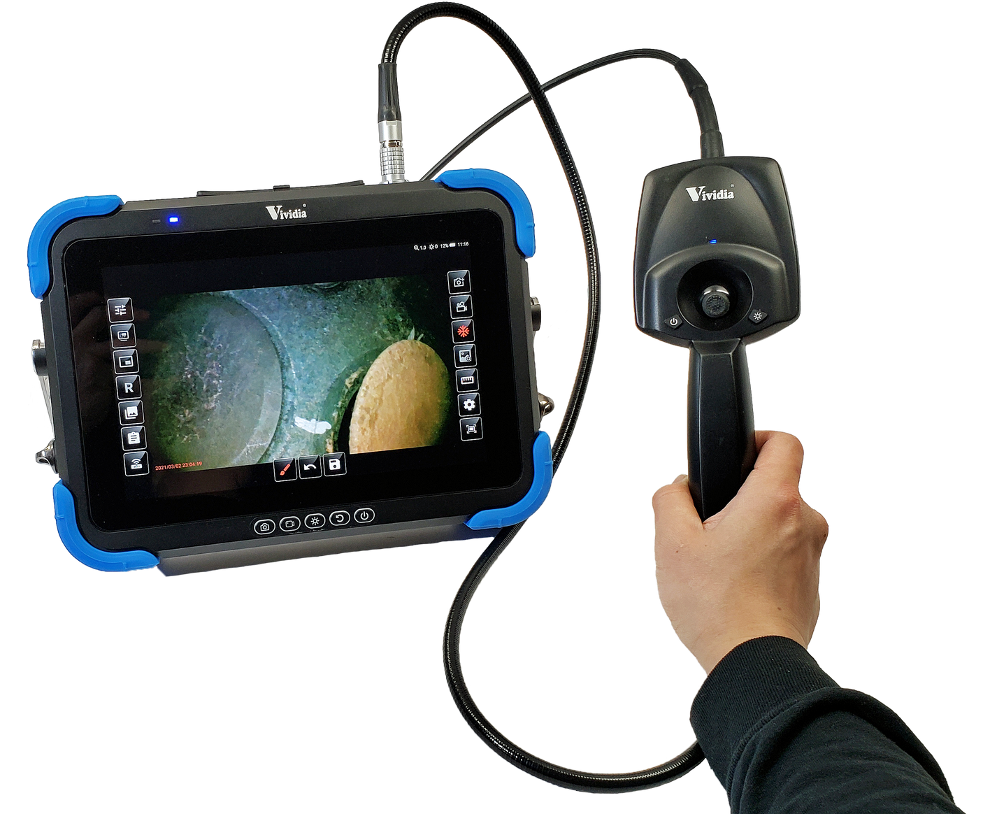 Vividia FP Series Professional 3D Measurement Articulating Video Borescope Videoscope with 10.1" Touch Screen