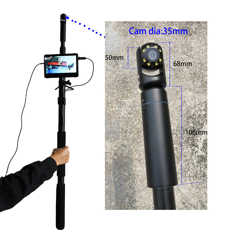 Vividia TVS-360 Telescopic Pole Video Inspection Camera 16.8ft/5 Meter Long Pan Tilt 1920x1080 Full HD Camera 7" LCD Monitor