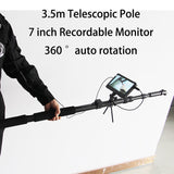 Vividia TVS-360 Telescopic Pole Video Inspection Camera 16.8ft/5 Meter Long Pan Tilt 1920x1080 Full HD Camera 7" LCD Monitor