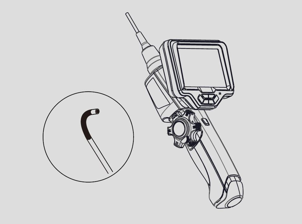 Vividia CT-6010 LCD/WiFi Flexible Two-Way Articulating Inspection Camera Borescope Videoscope with 6mm (0.236") Diameter 1.0m Long Waterproof IP67 Probe