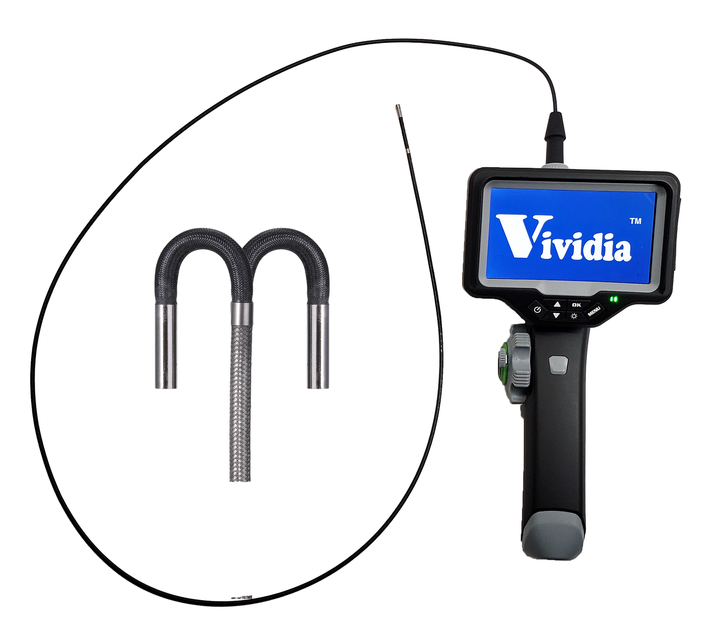 Vividia CT-3012S LCD/WiFi Side-View Flexible Two-Way Articulating Inspection Camera Borescope Videoscope with 3.0mm (0.12") Diameter 1.2m Long Waterproof Probe