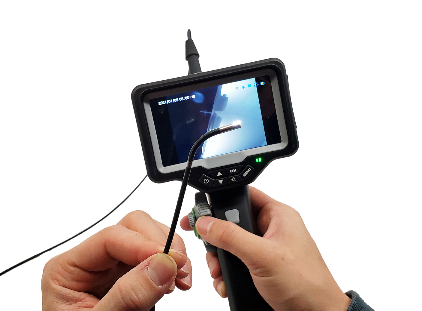 Vividia CT-3012S LCD/WiFi Side-View Flexible Two-Way Articulating Inspection Camera Borescope Videoscope with 3.0mm (0.12") Diameter 1.2m Long Waterproof Probe