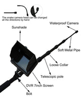 Vividia TVS-507 Telescopic Industrial Video Inspection Camera System 5 Meter Long with DVR Recording, 7" LCD Screen and Sturdy Case