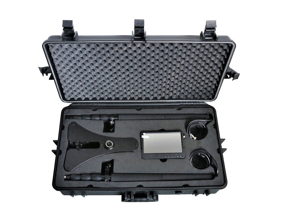 Vividia TVS-2507 Vehicle Video Inspection Camera Set with a 2.5 Meter Long Telescopic Pole Camera and 2 Meter Pole Under Vehicle Inspection Camera and Two 7" LCD Monitor and Heavy-Duty Plastic Case