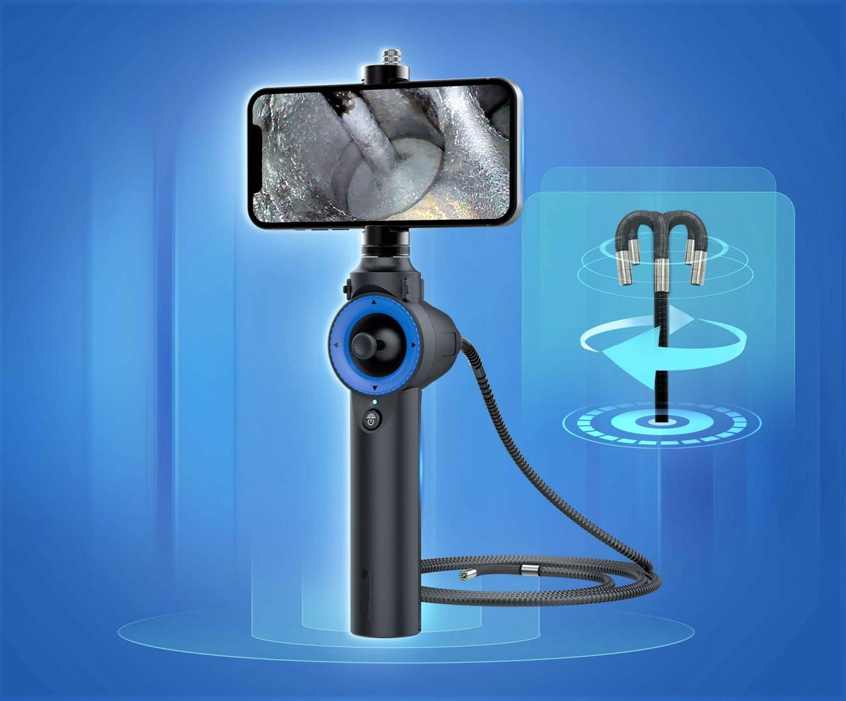 Vividia ME-620i Flexible Joystick Articulating 1280x720 HD USB Inspection Camera Borescope Videoscope with 6mm (0.236") Diameter 2m (6.6ft) Long for iPhone iPad and Android Devices