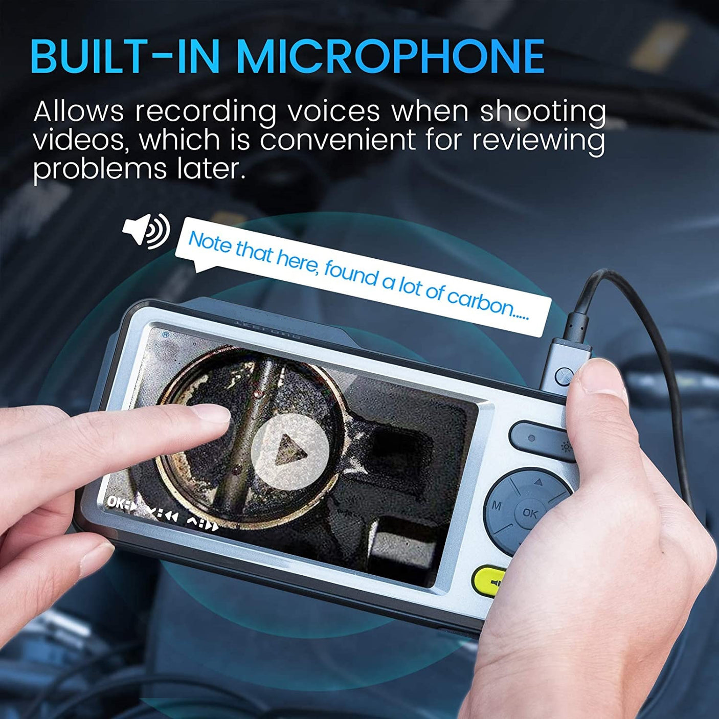 Vividia BD-80150 Super-Long Dual Camera Borescope with 8mm / 0.32" Probe 15 Meter / 50ft Long  and 5" LCD Monitor