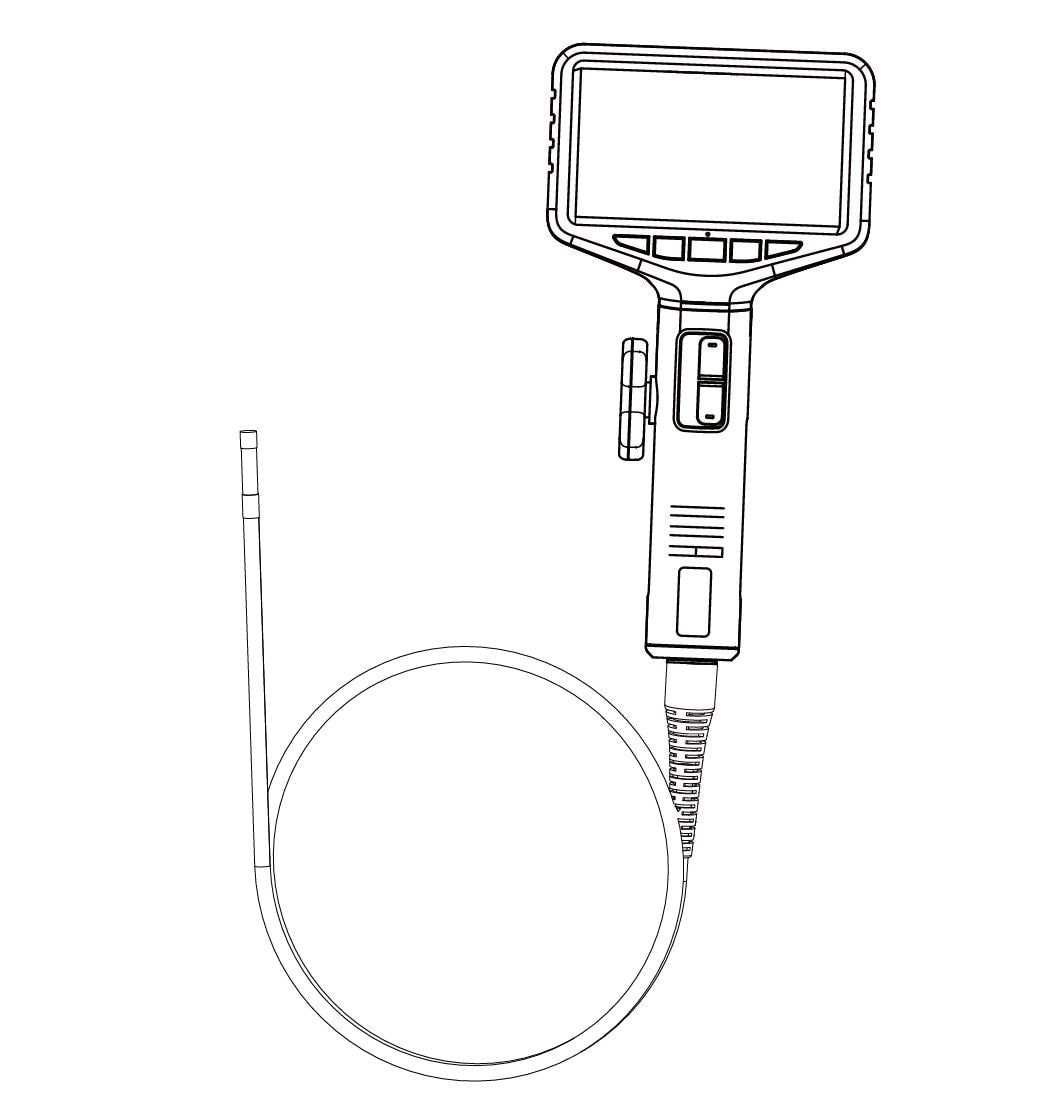 Vividia VA-650 LCD Two-Way Articulating Borescope Videoscope Inspection Camera with 6.2mm Diameter 1m Probe 1280x720 Resolution and IPS 5" LCD Monitor