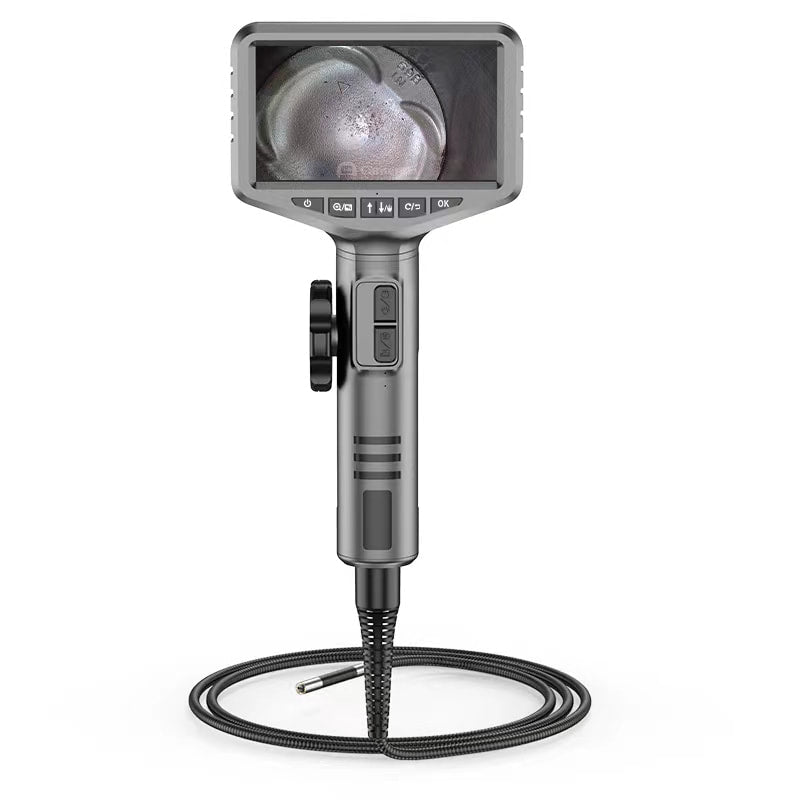 Vividia VA-650 LCD Two-Way Articulating Borescope Videoscope Inspection Camera with 6.2mm Diameter 1m Probe 1280x720 Resolution and IPS 5" LCD Monitor