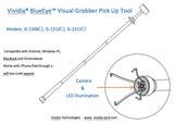 Vividia BlueEye Visual Grabber Pick Up Retriever Tool with USB Camera and LED Lights and 4-Claw Grabber Hand