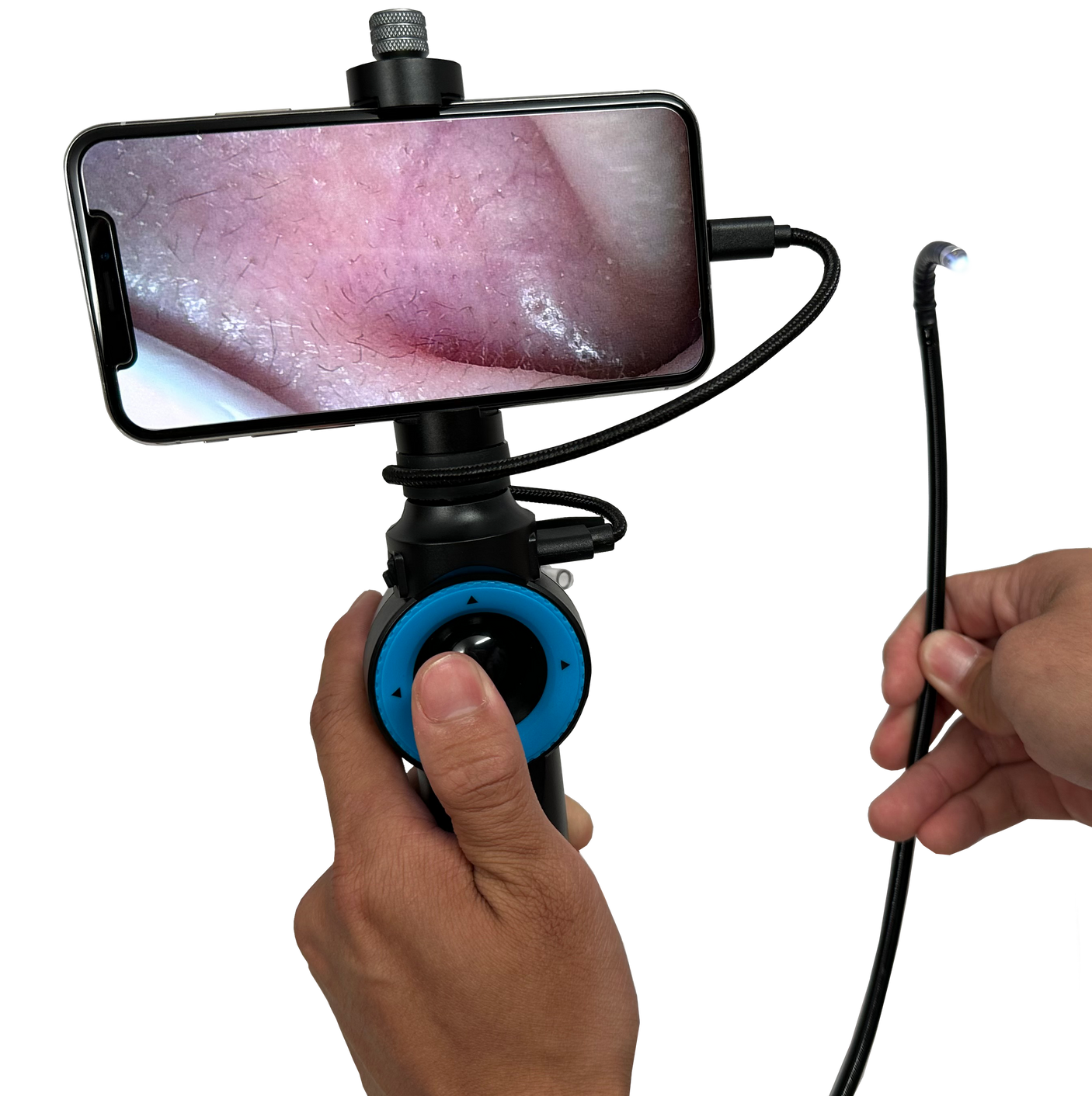 Vividia YE-5975i-20 and YE-59150i-20 Joystick Articulation Veterinary Endoscope for iPhone iPad Android 5.9mm Diameter