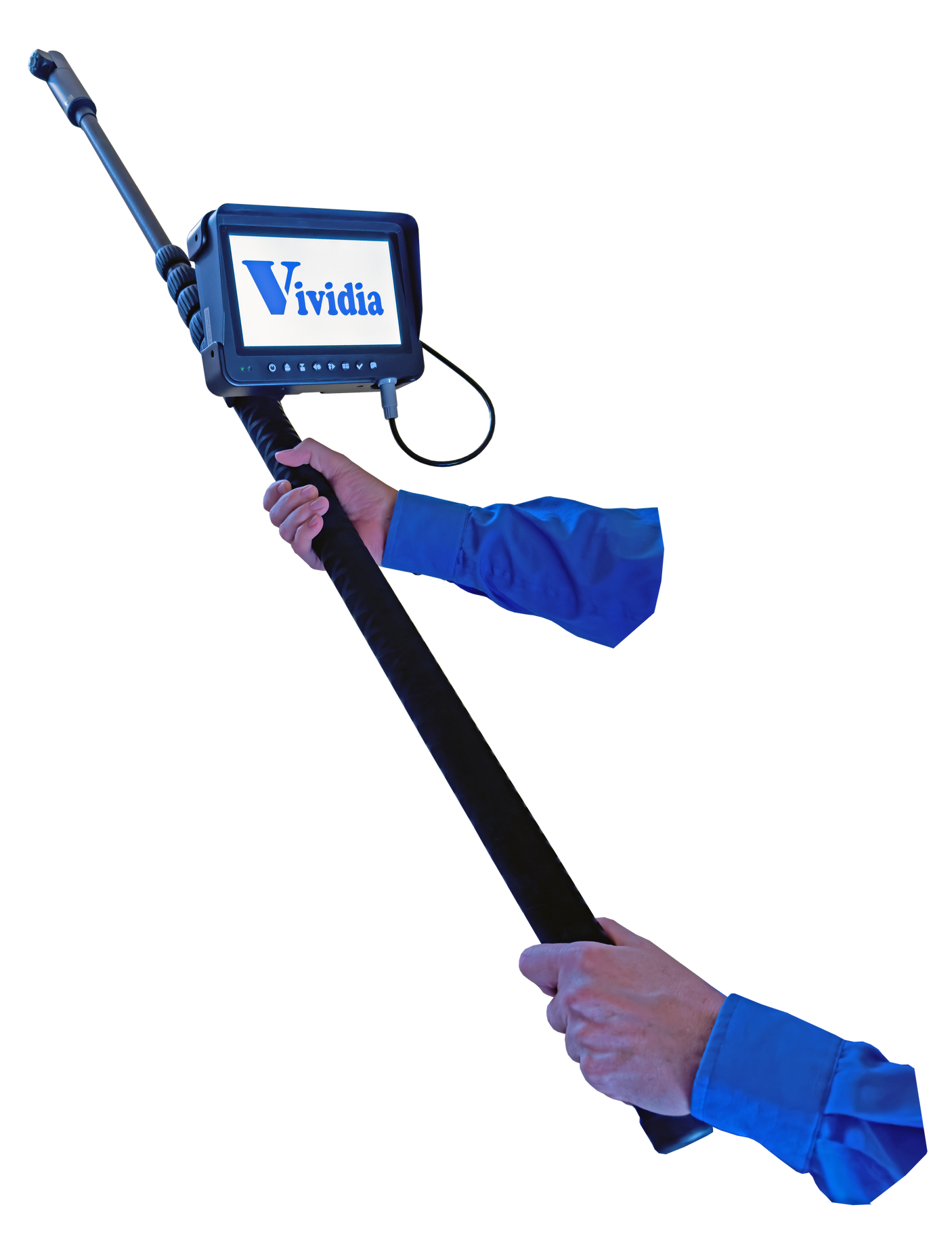 Vividia TVS-500PT Telescopic Pole Pan-and-Tilt Inspection Camera with 7" Touchscreen Monitor 5m Long Pole