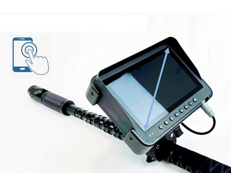 Vividia TVS-500PT Telescopic Pole Pan-and-Tilt Inspection Camera with 7" Touchscreen Monitor 5m Long Pole