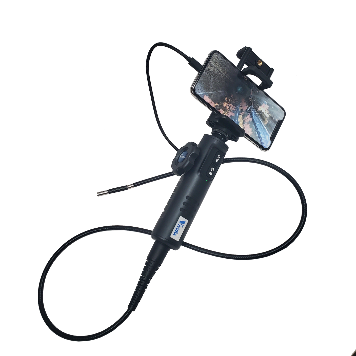 Vividia VA-3955i Flexible Two-Way Articulating Digital Inspection Camera Borescope Videoscope with 3.9mm (0.15") Diameter 1m Long for iPhone iPad and Android Devices