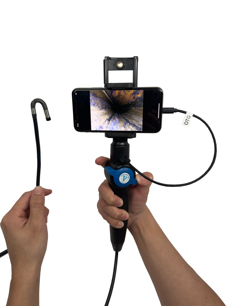 Vividia VA-206i Semi-Rigid Two-Way Articulation Video Borescope for iPhone iPad Android 0.25" /6.2mm Diameter Probe